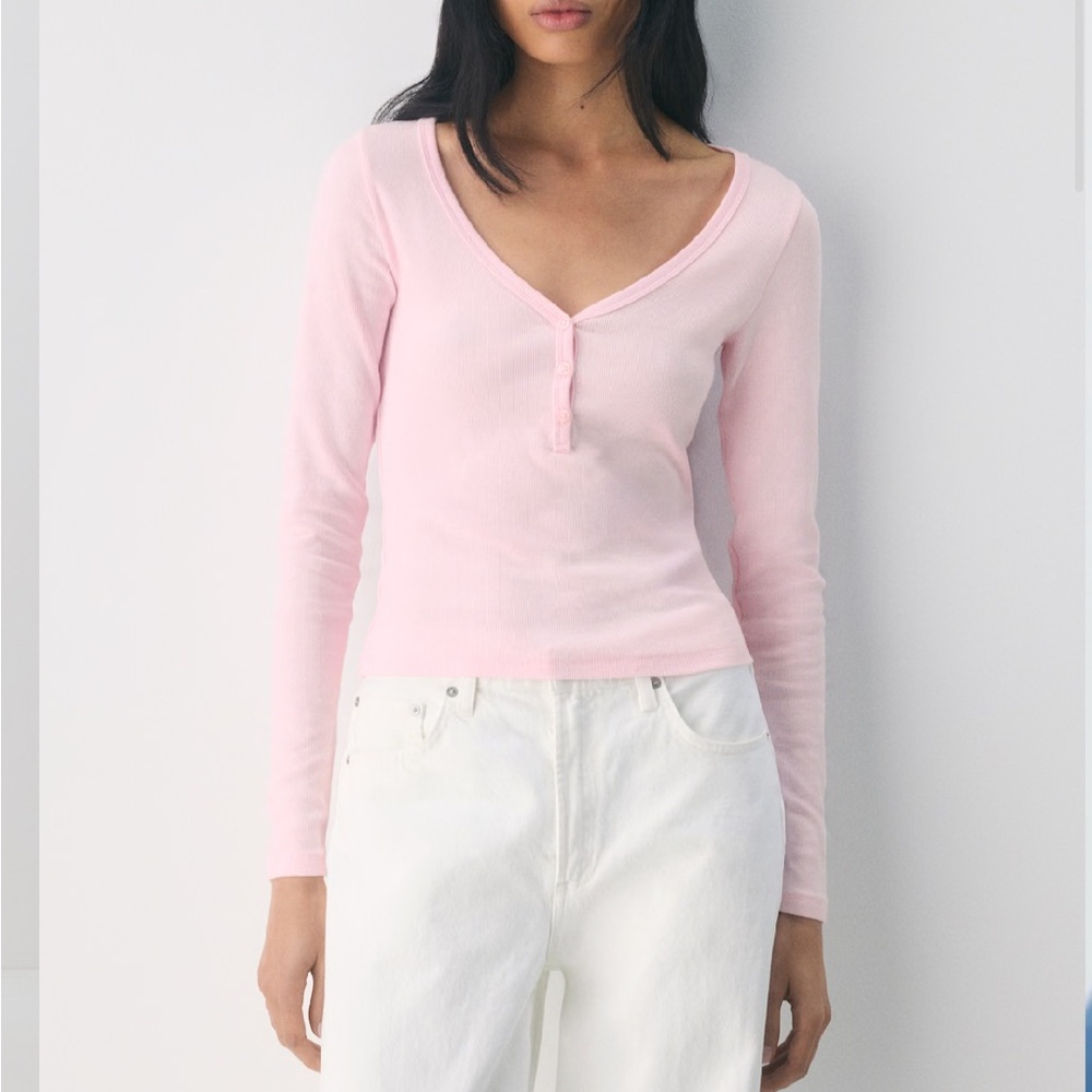 Aritzia Long Sleeve Henley Top